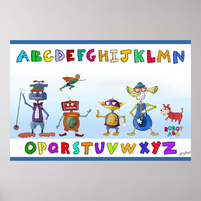 Robot Alphabet by Jerry Hunt Poster