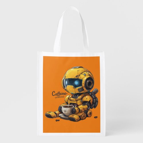 robot and coffe T_Shirt Grocery Bag