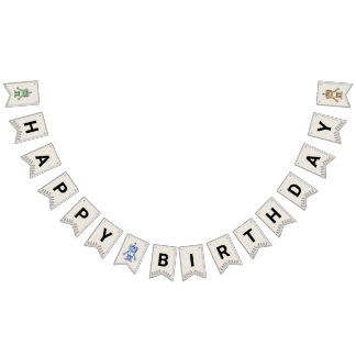 Robot and Gears Birthday Banner