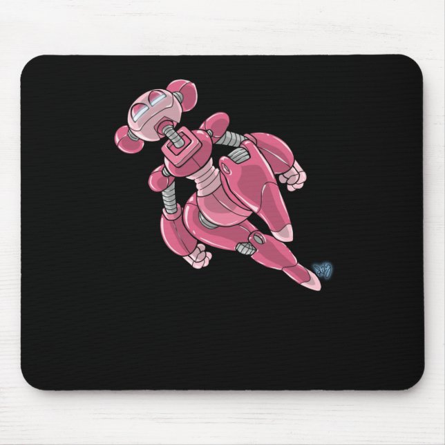 Robot Anime Girl Pink Sticker  Mouse Pad (Front)