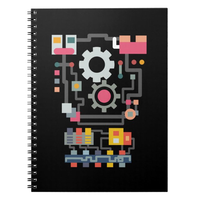 Robot Artificial Intelligence Cute Engineer Notebook (Front)
