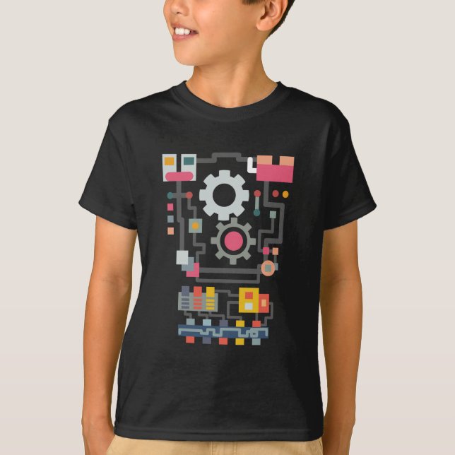 Robot Artificial Intelligence Cute Engineer T-Shirt (Front)