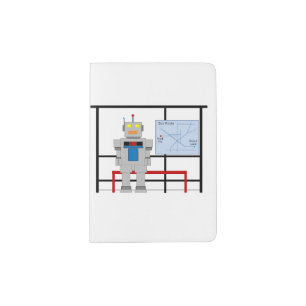 Robot At A Bus Stop Passport Holder