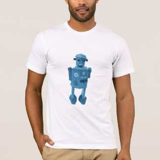 Robot Attack! Blue Atomic Space age Robot T-Shirt