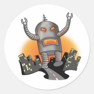 Robot Attack Sticker