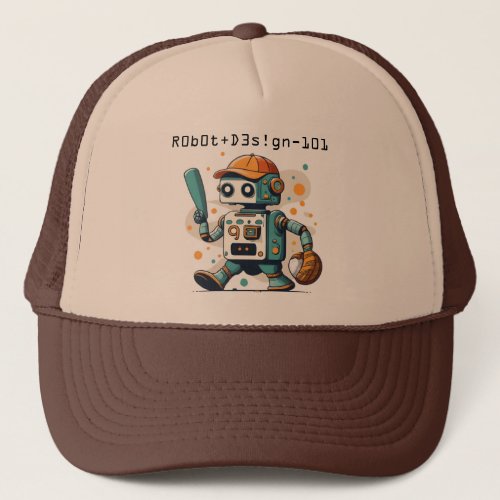 robot baseball cute base trucker hat