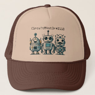 robot baseball three cool robots trucker hat