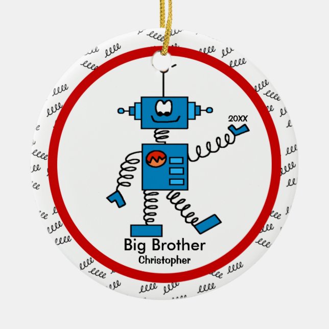 Robot Big Brother Christmas Ornament (Front)