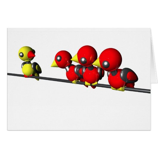 ROBOT BIRDS ON A WIRE CARDS (Front Horizontal)