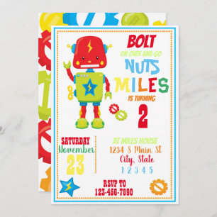 Robot Birthday Invitation