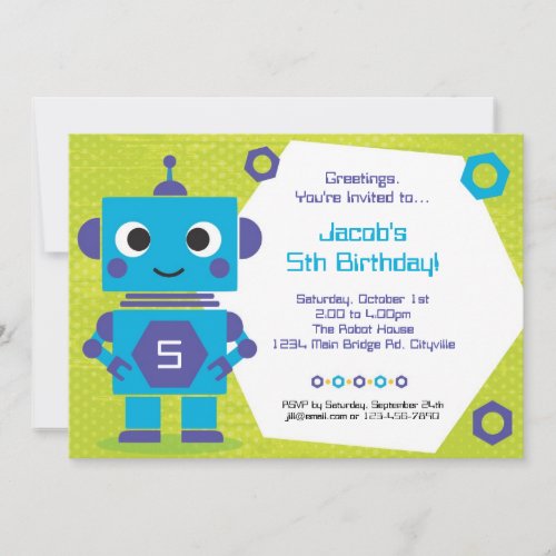 Robot Birthday Invitation