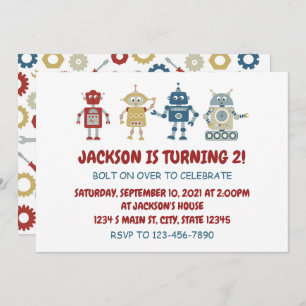Robot Birthday Invitation