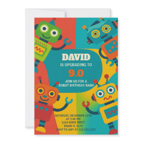 Robot Birthday Invitation
