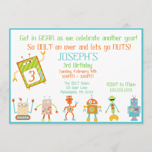 Robot Birthday Invitation