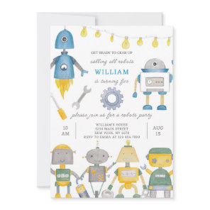 Robot Birthday Invitation