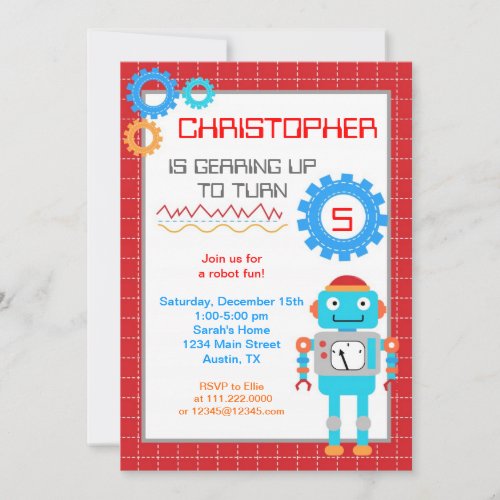 Robot Birthday Invitations