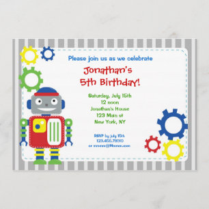 Robot Birthday Invitations
