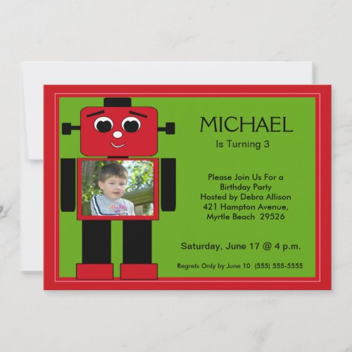 Robot Birthday Invitations