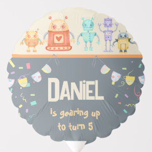 Robot Birthday Party Kids Balloon