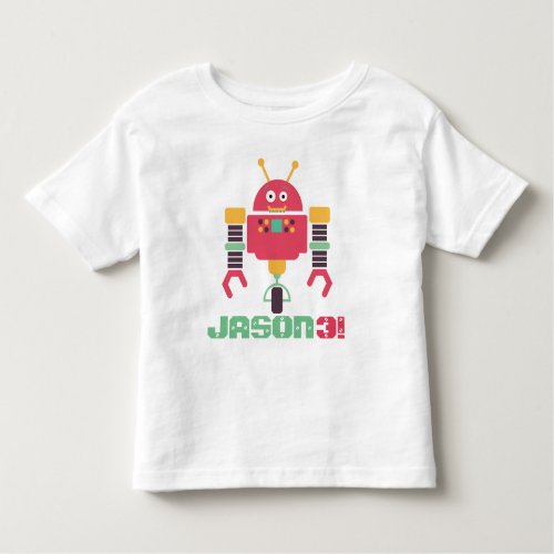 Robot Birthday Toddler T_shirt