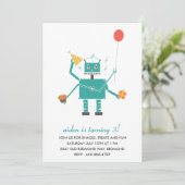 Robot Bleep Bleep Kid's Birthday Party Invitation (Standing Front)