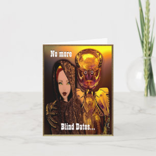 Robot Blind Date Customizable Holiday Card