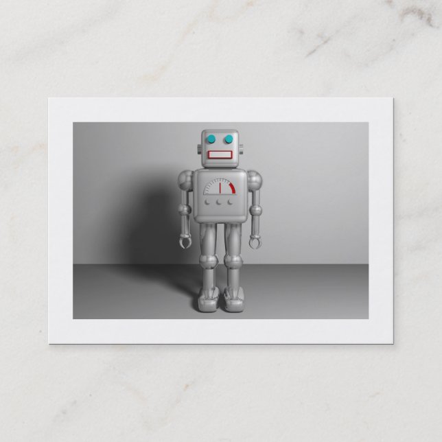 Robot (Bordered) Business Card (Front)