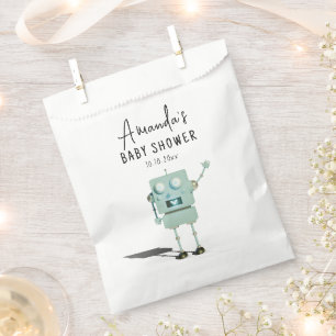 Robot boy Baby Shower Favor Bag