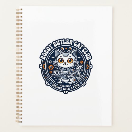 Robot Butler Cat Pet Lover Shirt Art - Robot Butle Planner