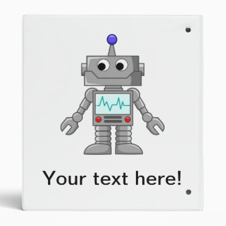 Robot cartoon 3 ring binder