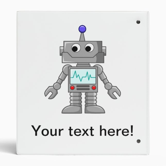Robot cartoon 3 ring binder (Back)