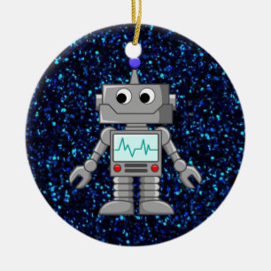 robot cartoon ceramic ornament