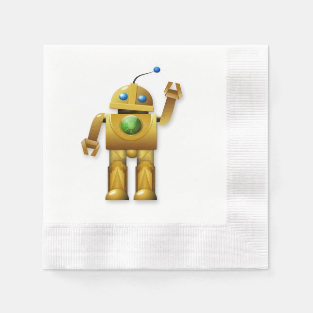 Robot cartoon paper napkins (Front)