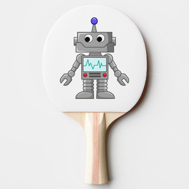 Robot cartoon Ping-Pong paddle (Back)