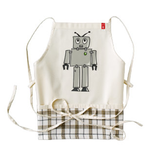 Robot cartoon zazzle HEART apron