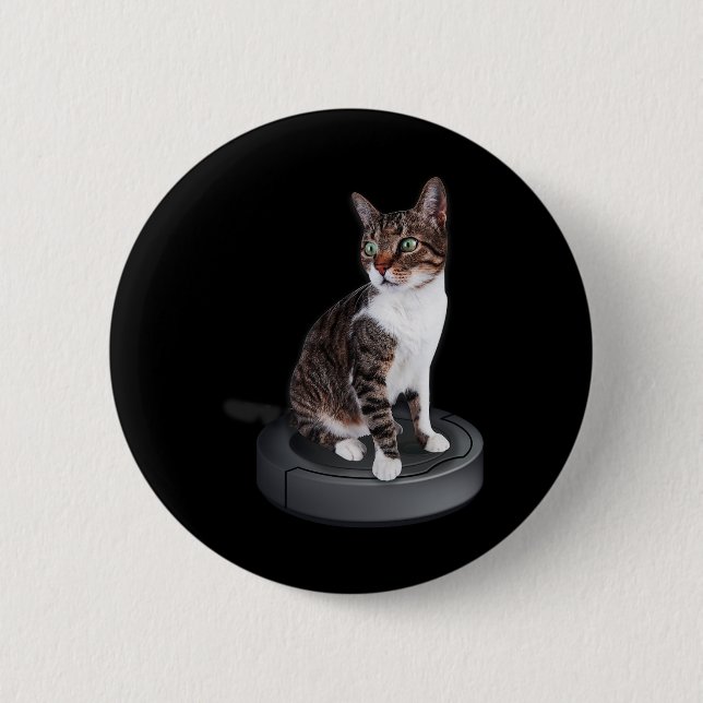 Robot Cat Vacuum Cleaner Feline Animal Cute Cat  Button (Front)