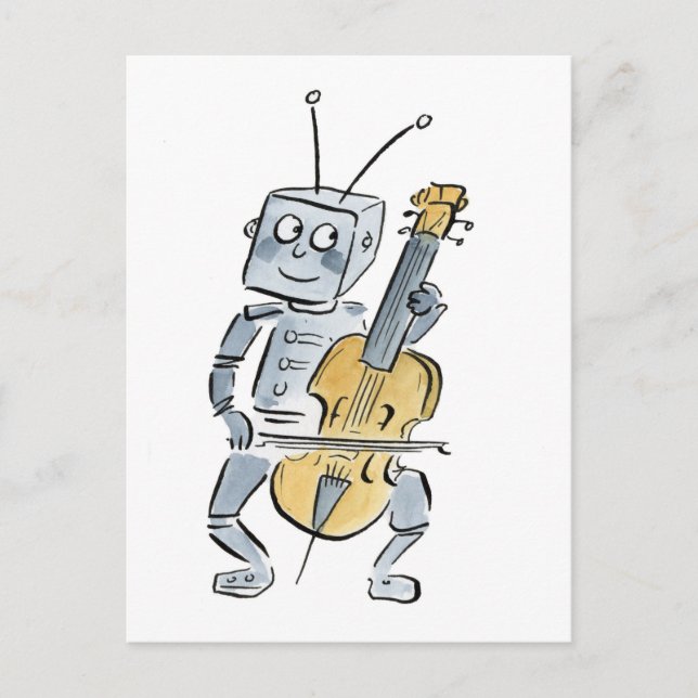 Robot Cello Postcard (Front)