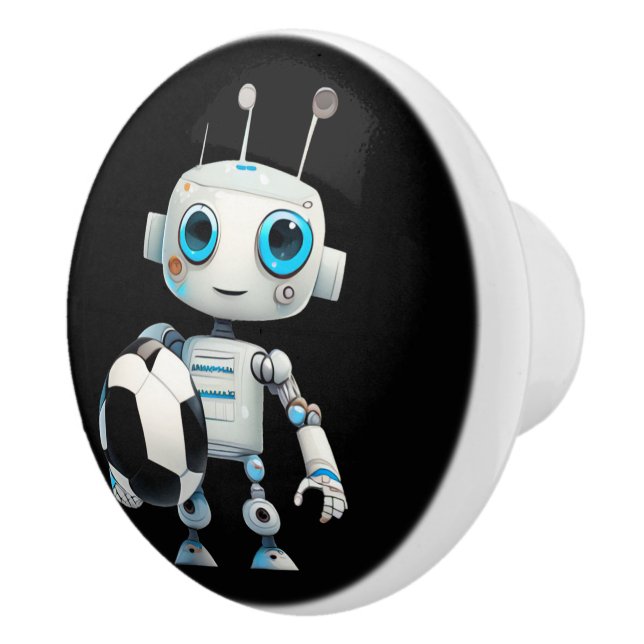 Robot Ceramic Drawer Handle Knob Cabinet Pull  (Right)
