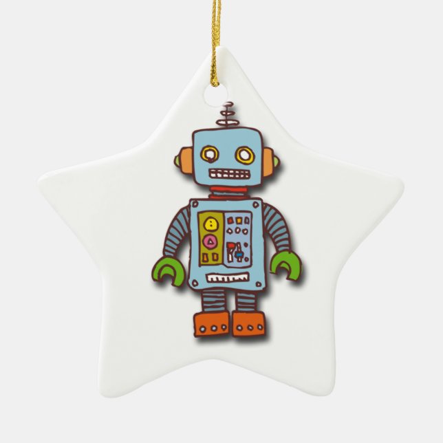 Robot Ceramic Ornament (Front)