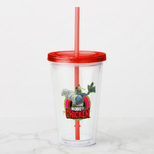 Robot Chicken Character Logo Acrylic Tumbler