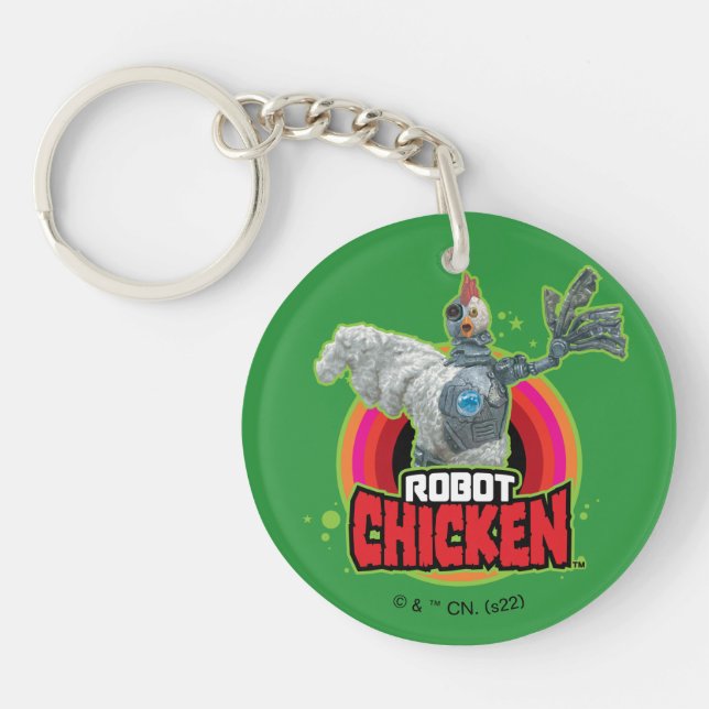 Robot Chicken Character Logo Keychain (Front)