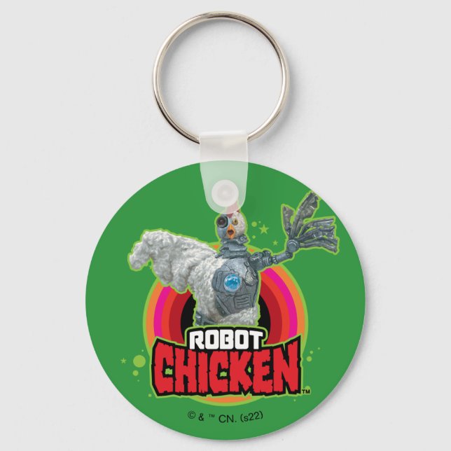 Robot Chicken Character Logo Keychain (Front)