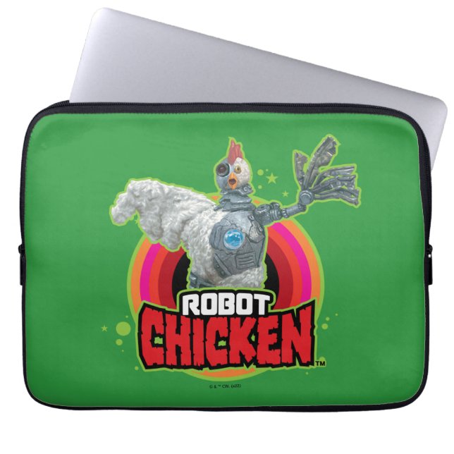 Robot Chicken Character Logo Laptop Sleeve (Front)