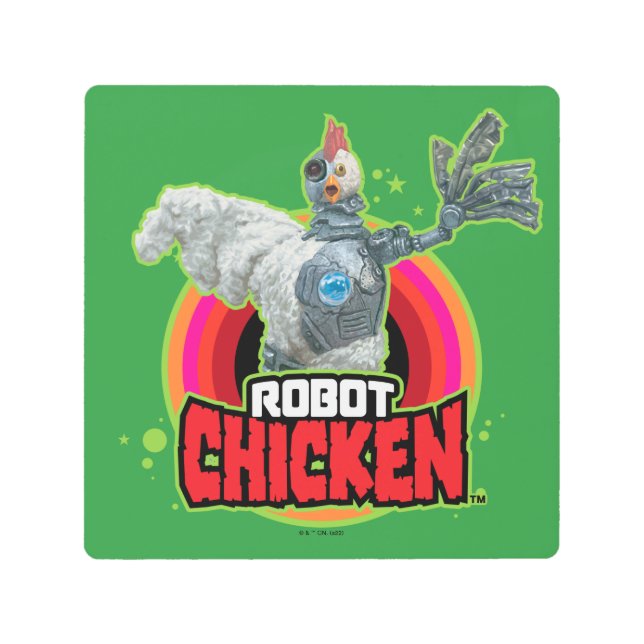 Robot Chicken Character Logo Metal Print (Front)
