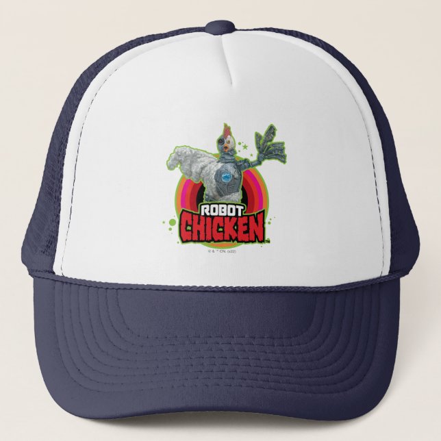 Robot Chicken Character Logo Trucker Hat (Front)
