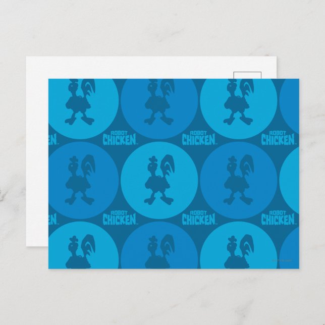 Robot Chicken Circle Pattern Postcard (Front/Back)