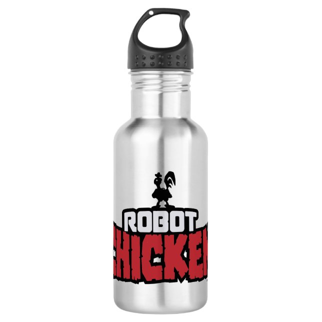 Robot Chicken Logo Stainless Steel Water Bottle (Front)