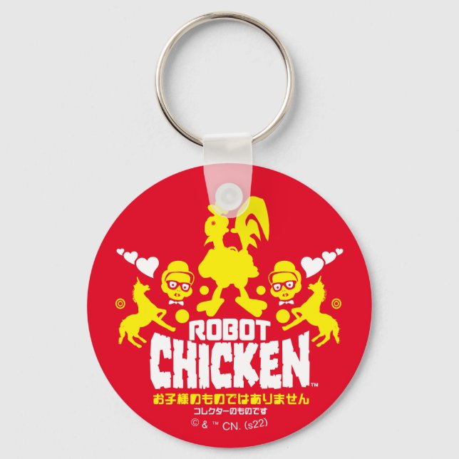 Robot Chicken Nerd Unicorn Graphic Keychain (Front)