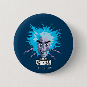 Robot Chicken Scientist Head Graphic Button