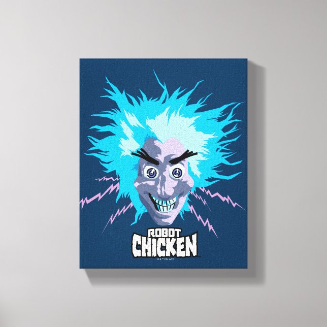 Robot Chicken Scientist Head Graphic Canvas Print (Front)